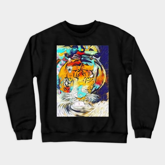 Tiger 21 Crewneck Sweatshirt by Mr. Leon Artwork